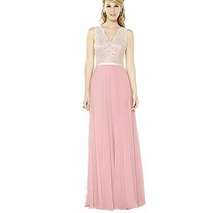 White lace and blush chiffon dress size 12 - casual wedding